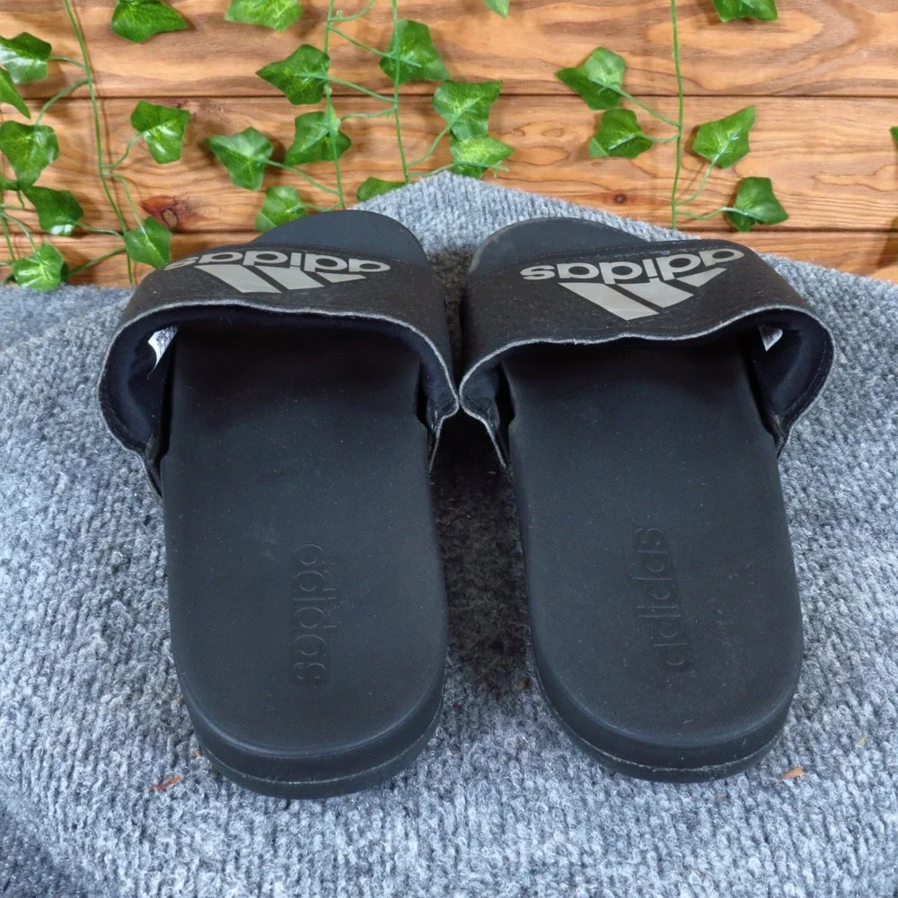 adidas Adilette Comfort Mens Slides Size 9 Athletic Casual‎ Sandals Black White